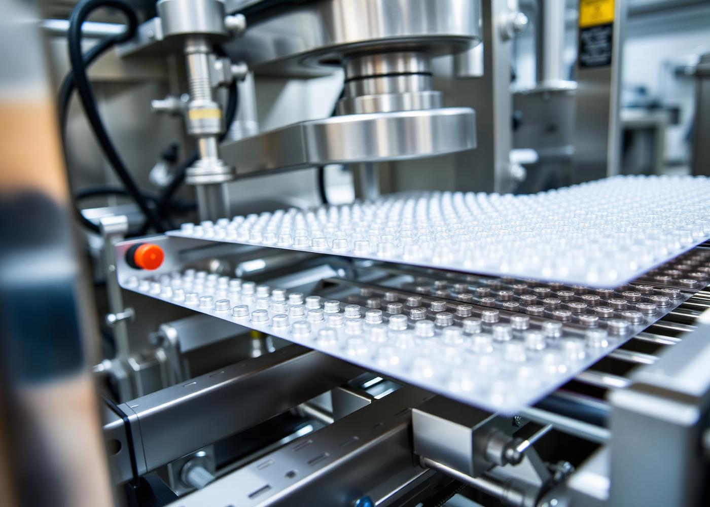 Blister packaging line running in the Graviti plant